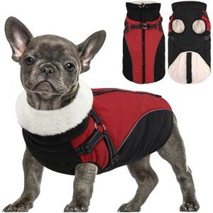 Medium Dog Coat Extra Warm Winter Jacket with Harness Built-in